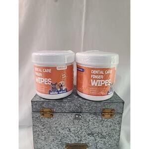 Pet Teeth Cleaning Wipes for Dogs & Cats,Teeth Cleaning, Dental Care 2 Bottles